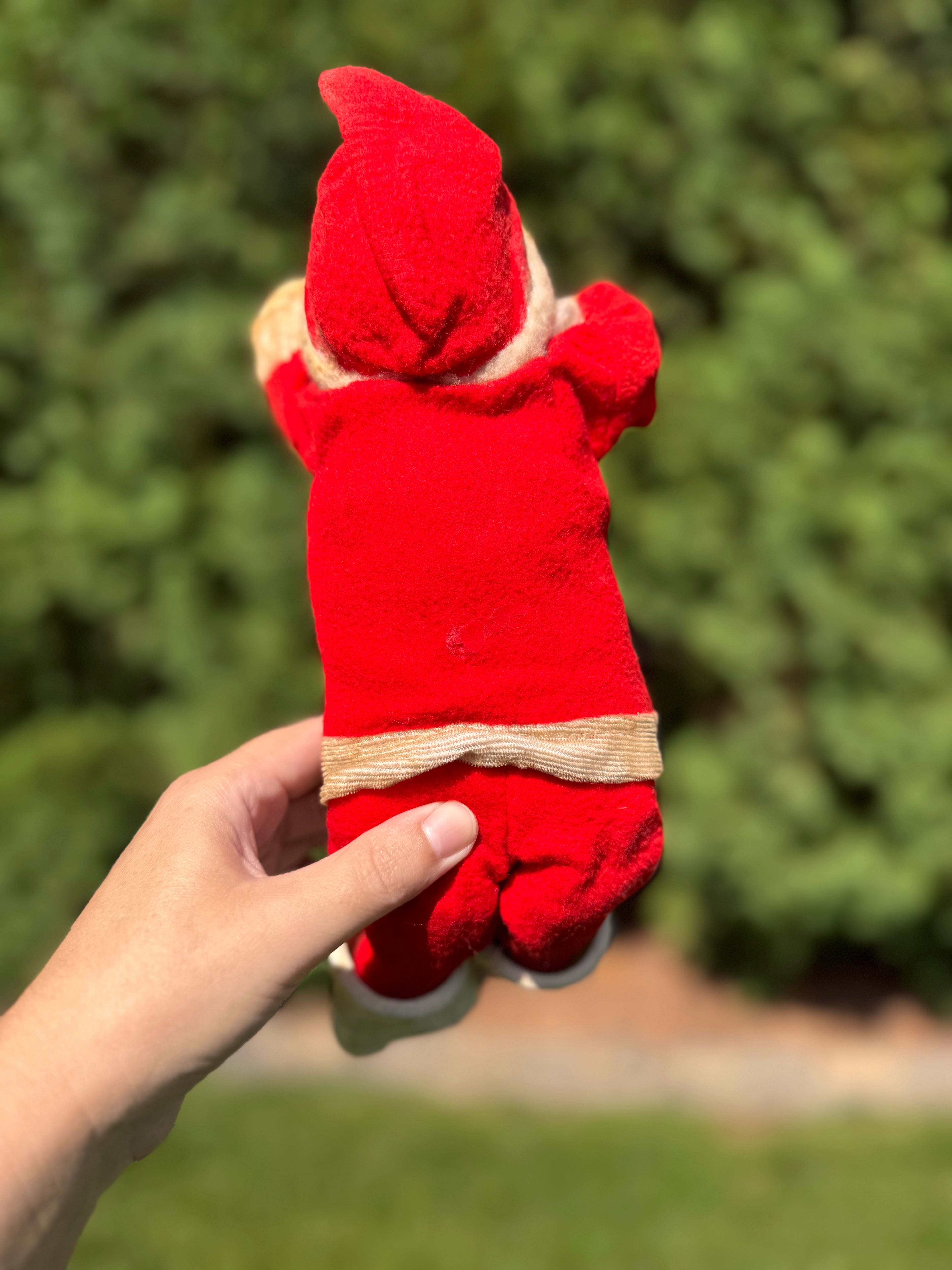 Vintage Flocked Santa Claus | Made in Japan Christmas Figure