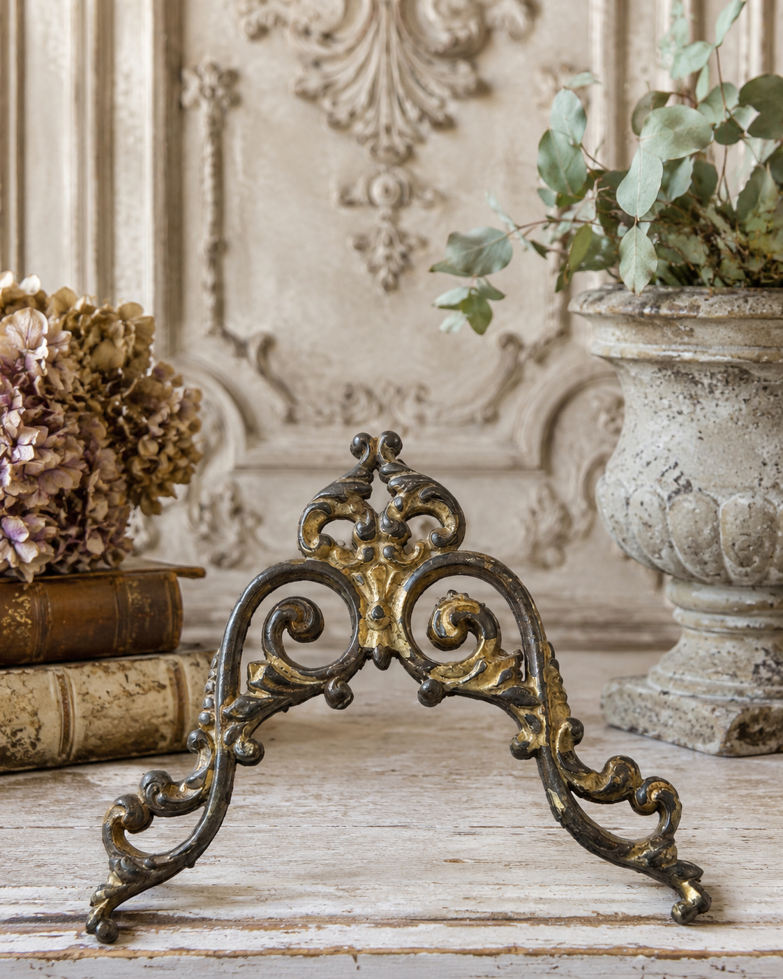 Antique French Ormolu Clock Pediment Fragment | Gilt Bronze Architectural Salvage