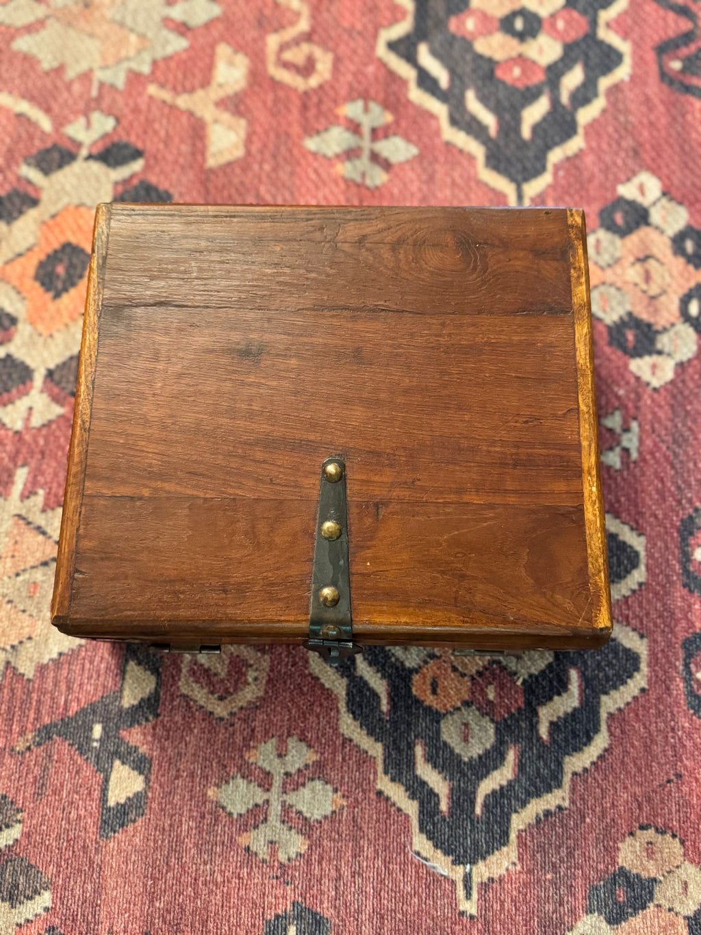 Antique 19th-Century Triple-Fold Traveling Writing Desk with Fitted Compartments
