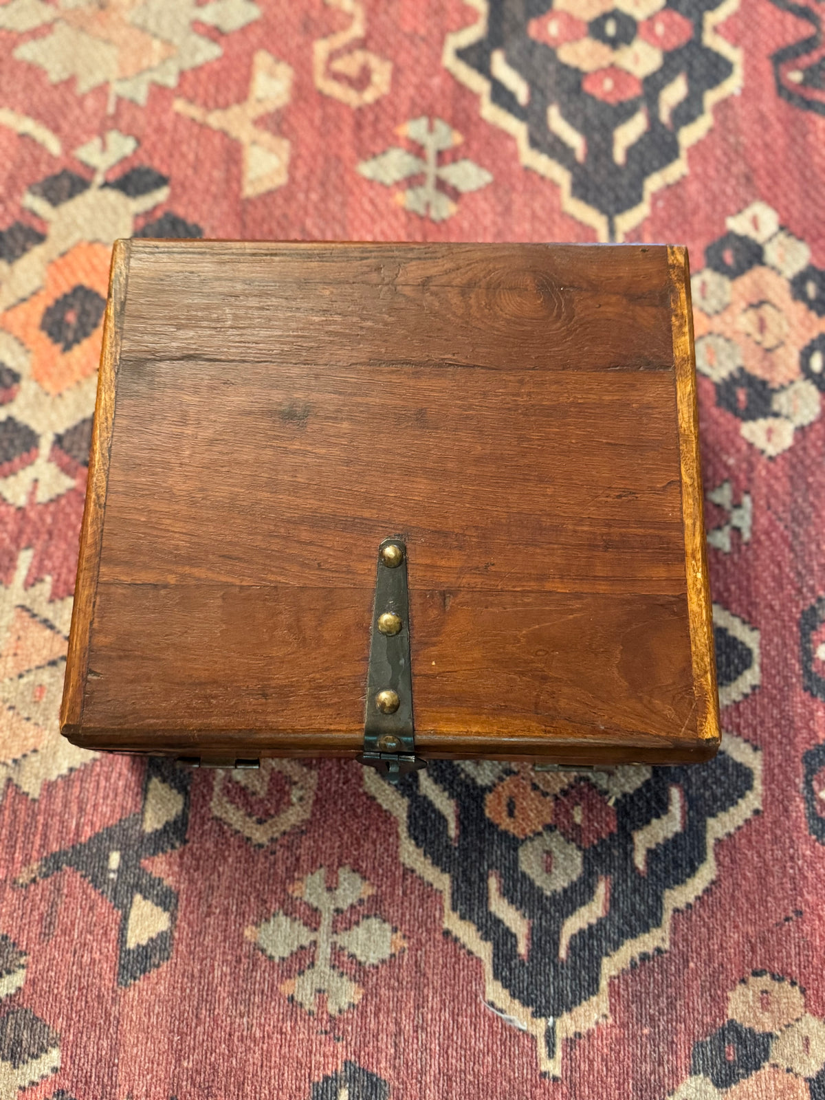 Antique 19th-Century Triple-Fold Traveling Writing Desk with Fitted Compartments