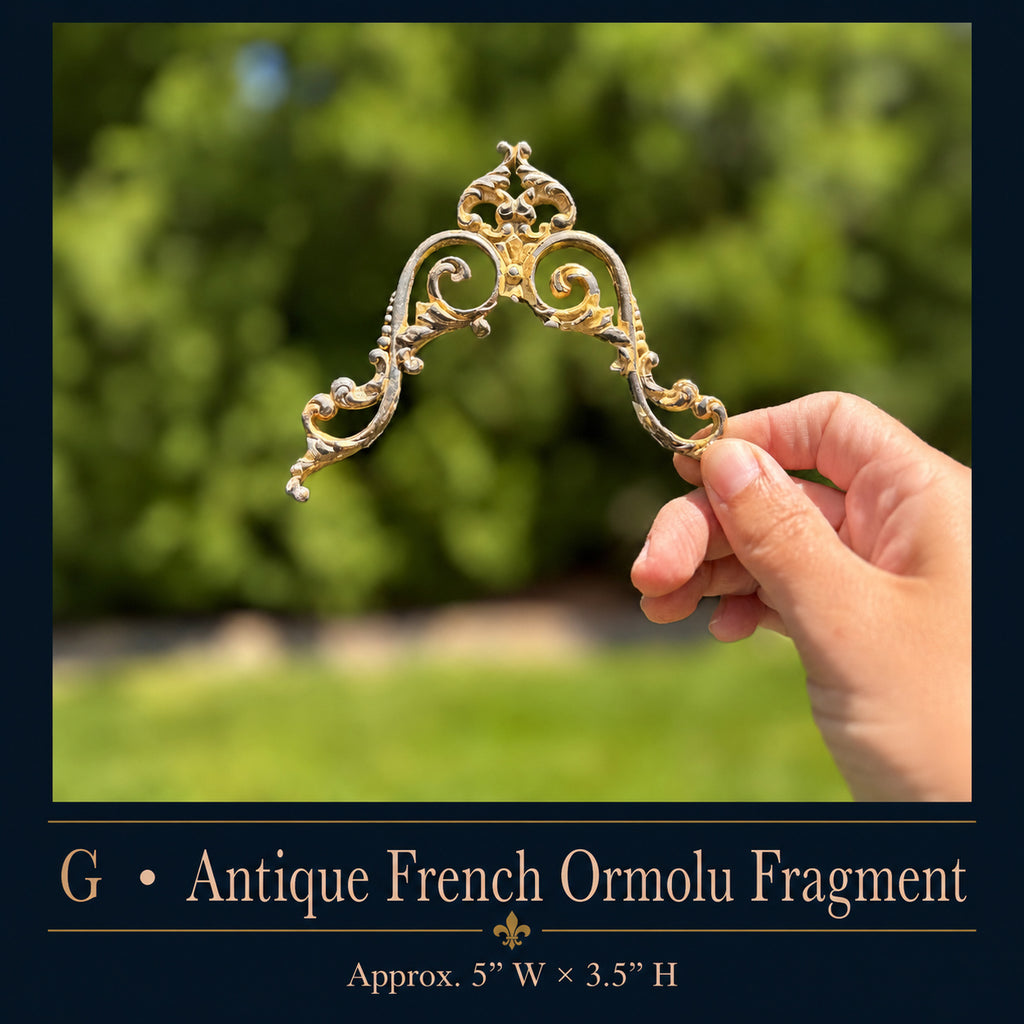 Antique French Ormolu Clock Pediment Fragment | Gilt Bronze Architectural Salvage