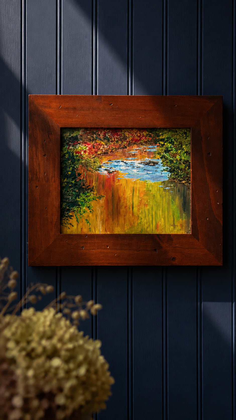 Sonny Collins “Autumn Splendor” Original Oil Painting in Solid Wood Frame