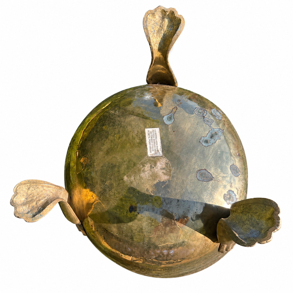 Vintage Hammered Brass Umbrella Stand | Lion Paw Coal Scuttle Fireplace Hod