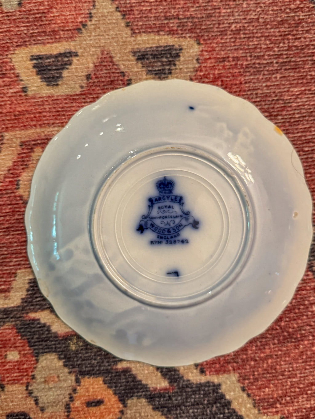 Antique W.H. Grindley “Osborne” Flow Blue Saucer