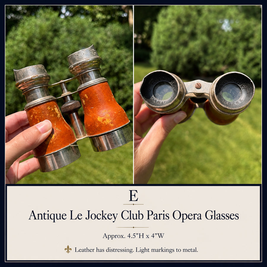 Antique Le Jockey Club Paris Opera Glasses with Leather Wrap