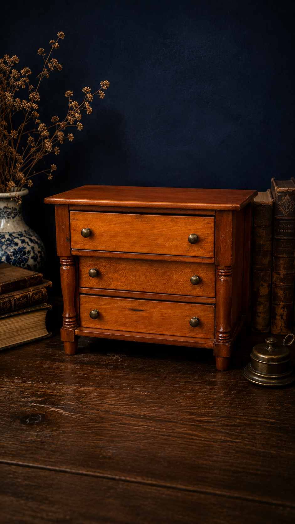Vintage Miniature 3-Drawer Jewelry Chest | Salesman Sample Style Chest