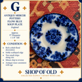 Antique Mercer Pottery Flow Blue Soup Plate | England | 9 Inch