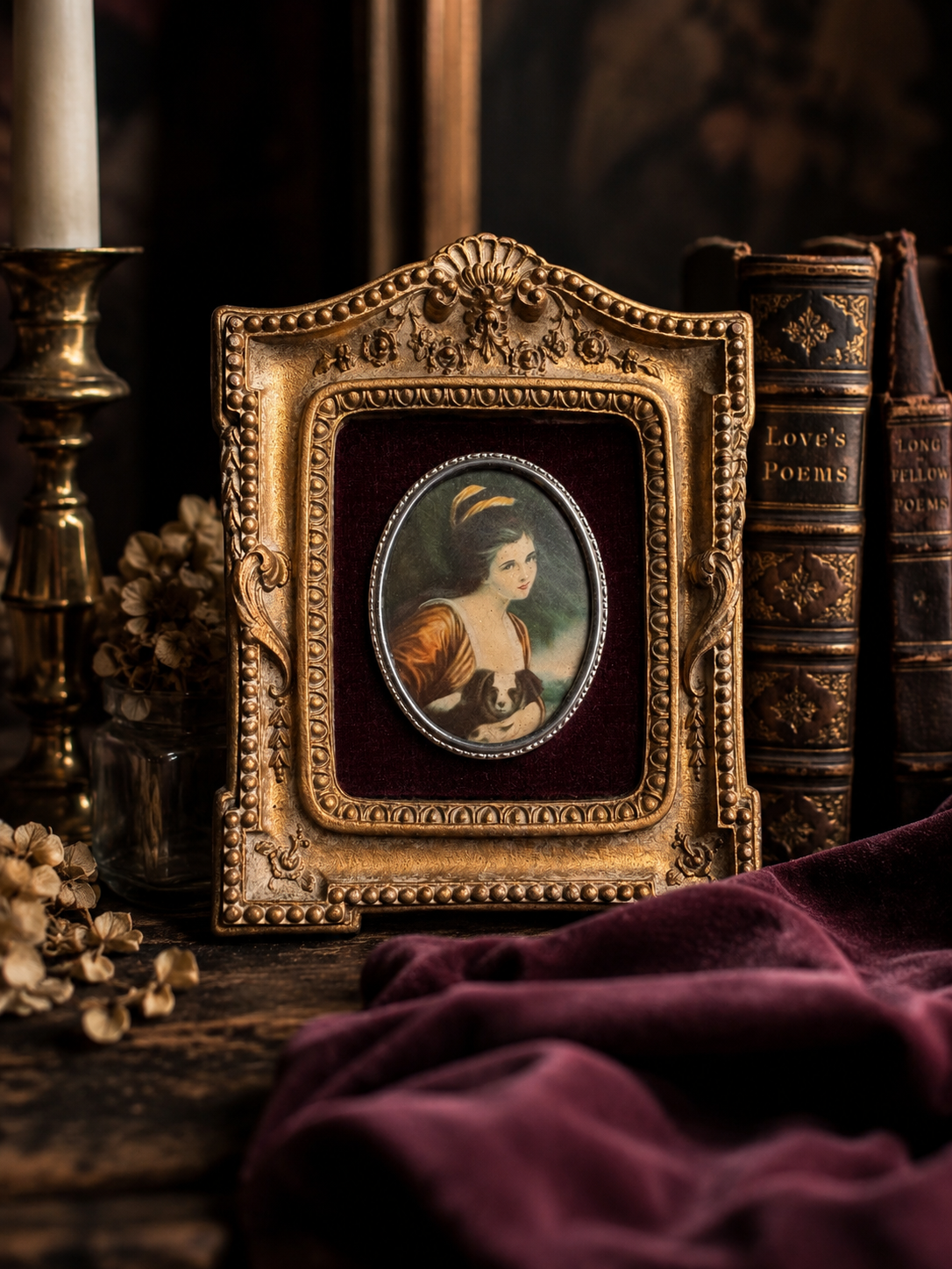Vintage Cameo Creations Lady Hamilton Wall Plaque | George Romney Reproduction with Convex Glass