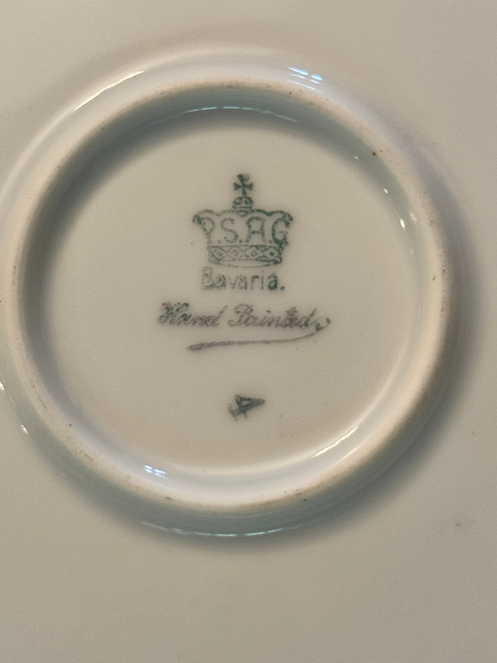 Antique P.S.A.G. Bavaria Maurville Hand-Painted Pink Rose Porcelain Charger | 12”
