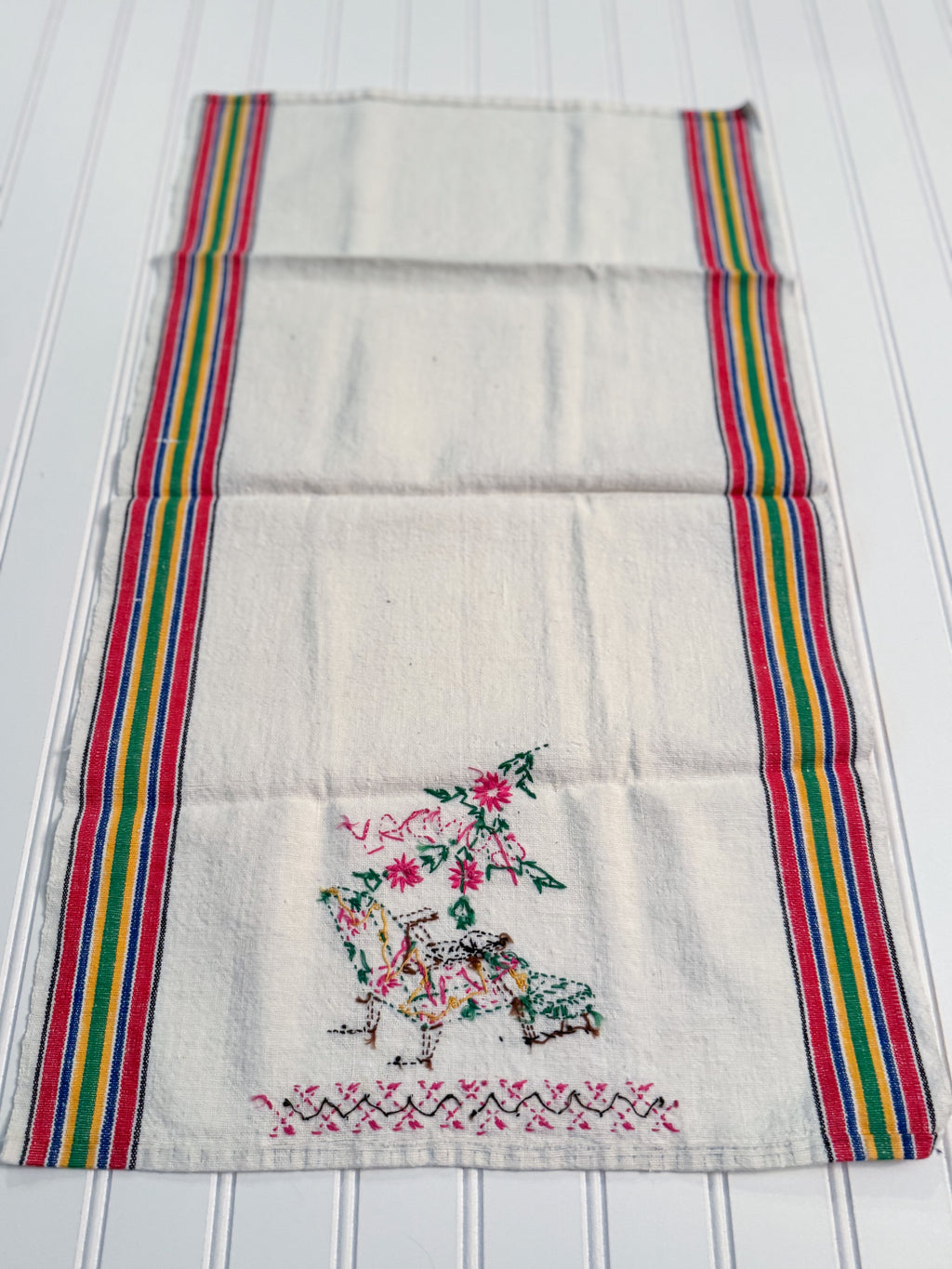 Vintage Days-of-the-Week Embroidered Kitchen Towels | Set of 5
