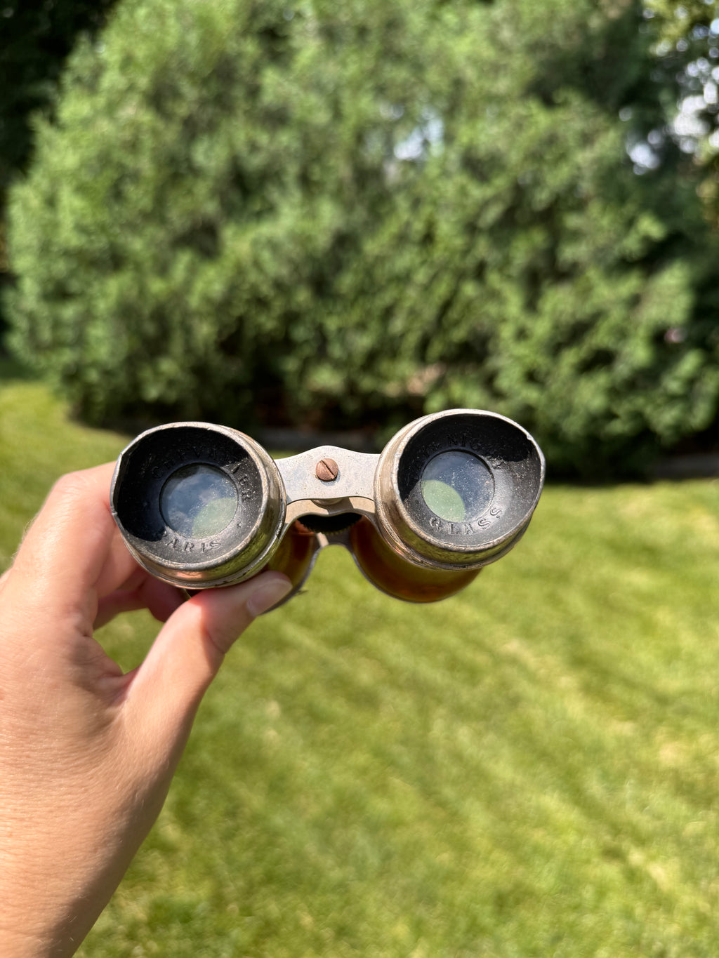 Antique Le Jockey Club Paris Opera Glasses with Leather Wrap