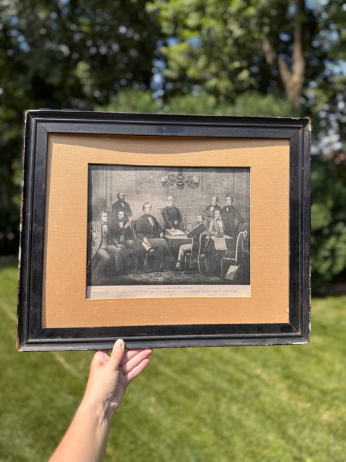 Antique 1904 “Jefferson Davis and His Cabinet” Framed Print