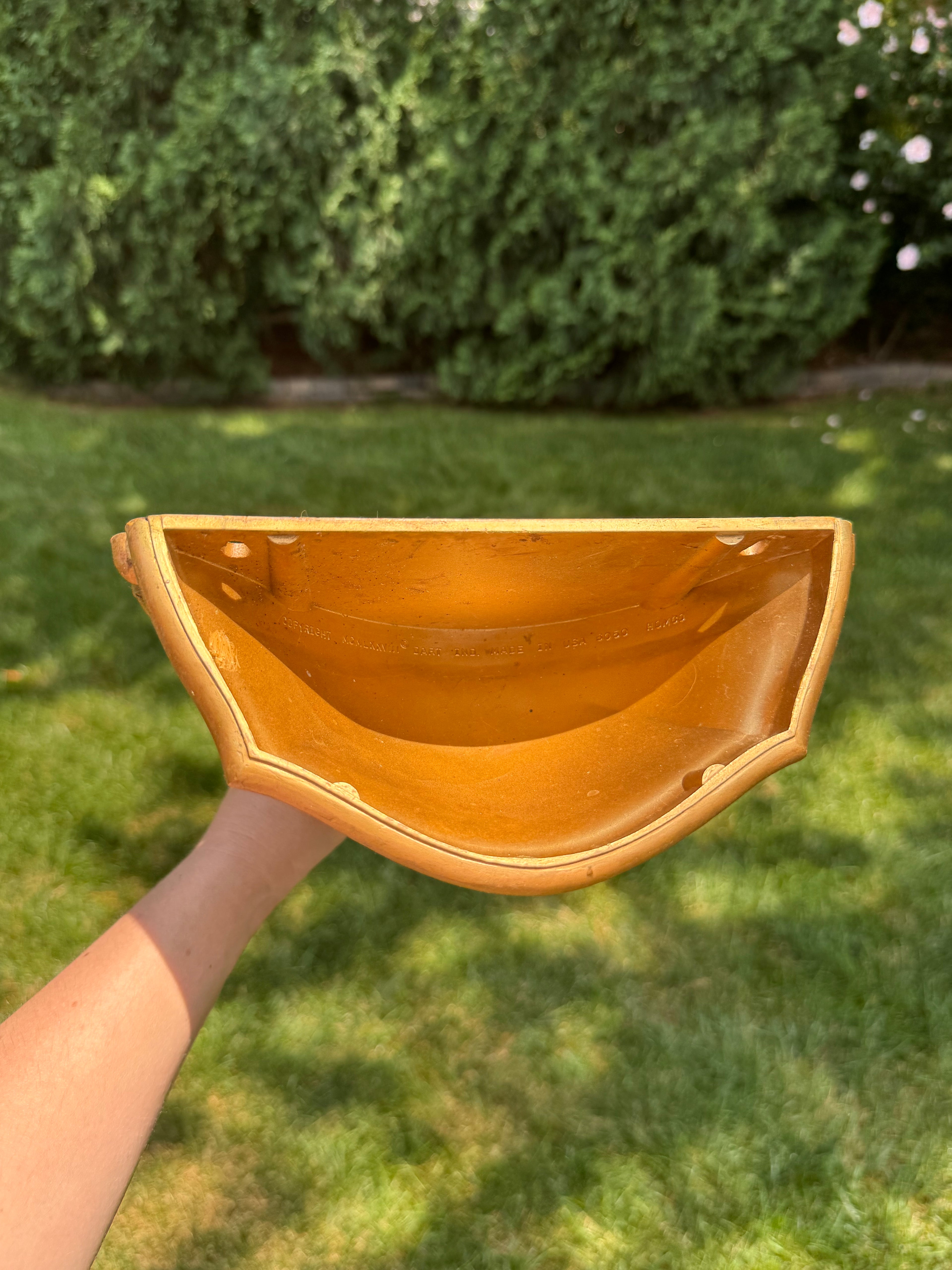 Vintage Pair of 1978 HOMCO Gold Wall Pocket Planters | Hollywood Regency Wall Pockets