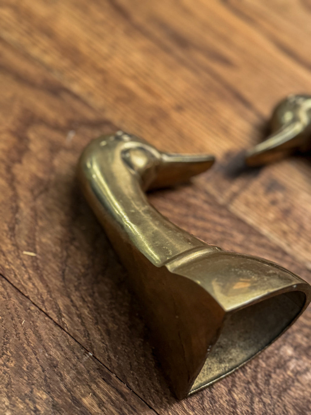 Vintage Brass Duck Bookends | Mid-Century Waterfowl Bookends