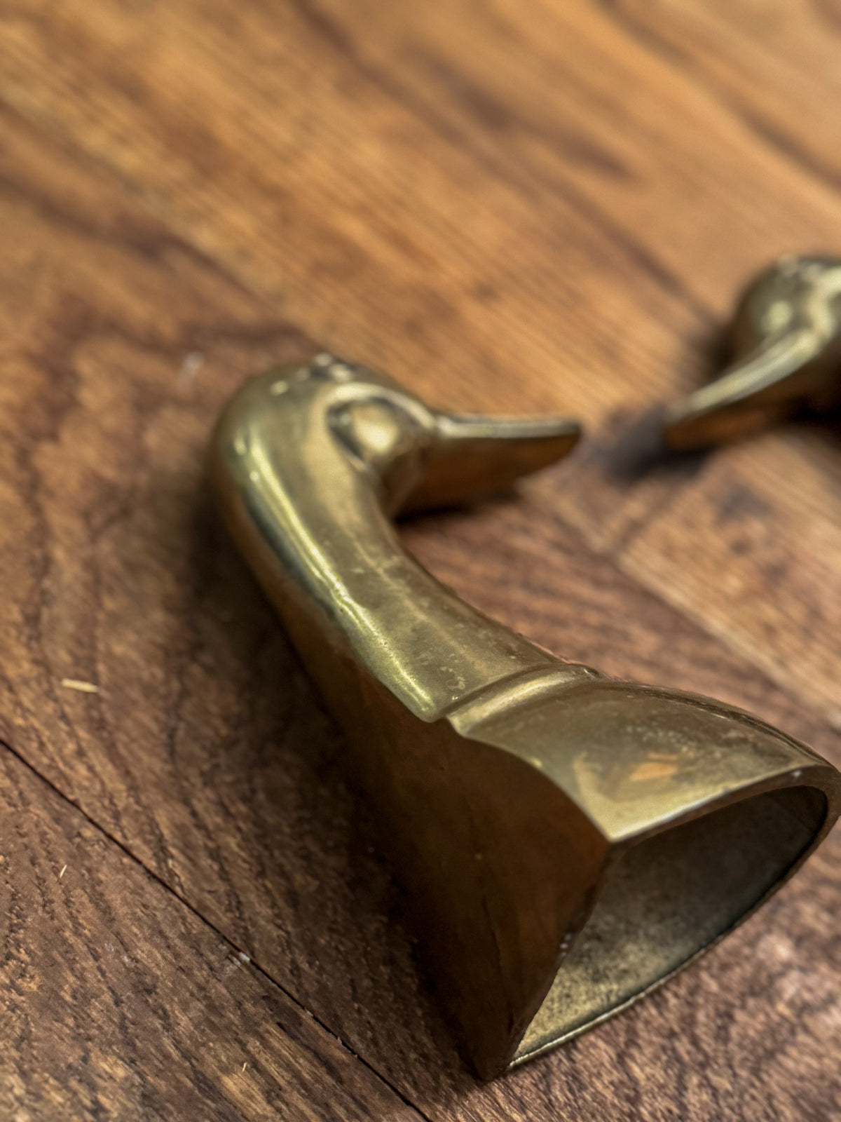 Vintage Brass Duck Bookends | Mid-Century Waterfowl Bookends
