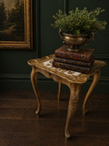 Italian Florentine Giltwood Side Table — Hollywood Regency Riser, Hand-Painted