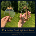 Antique French Style Bow Top Vanity Frame w/ Beveled Glass, Spring Back Bronze Footed Stand c. 1900–1930
