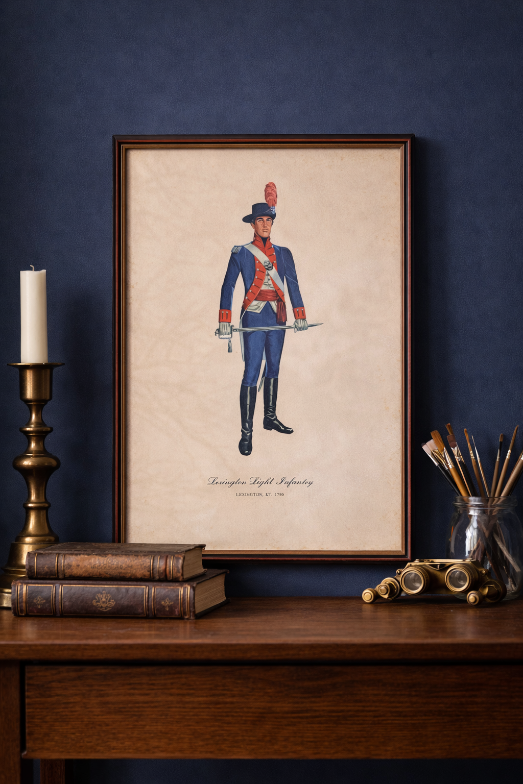Set of 4 Framed Military Uniform Prints — Lexington, Norfolk, Charleston & New Orleans