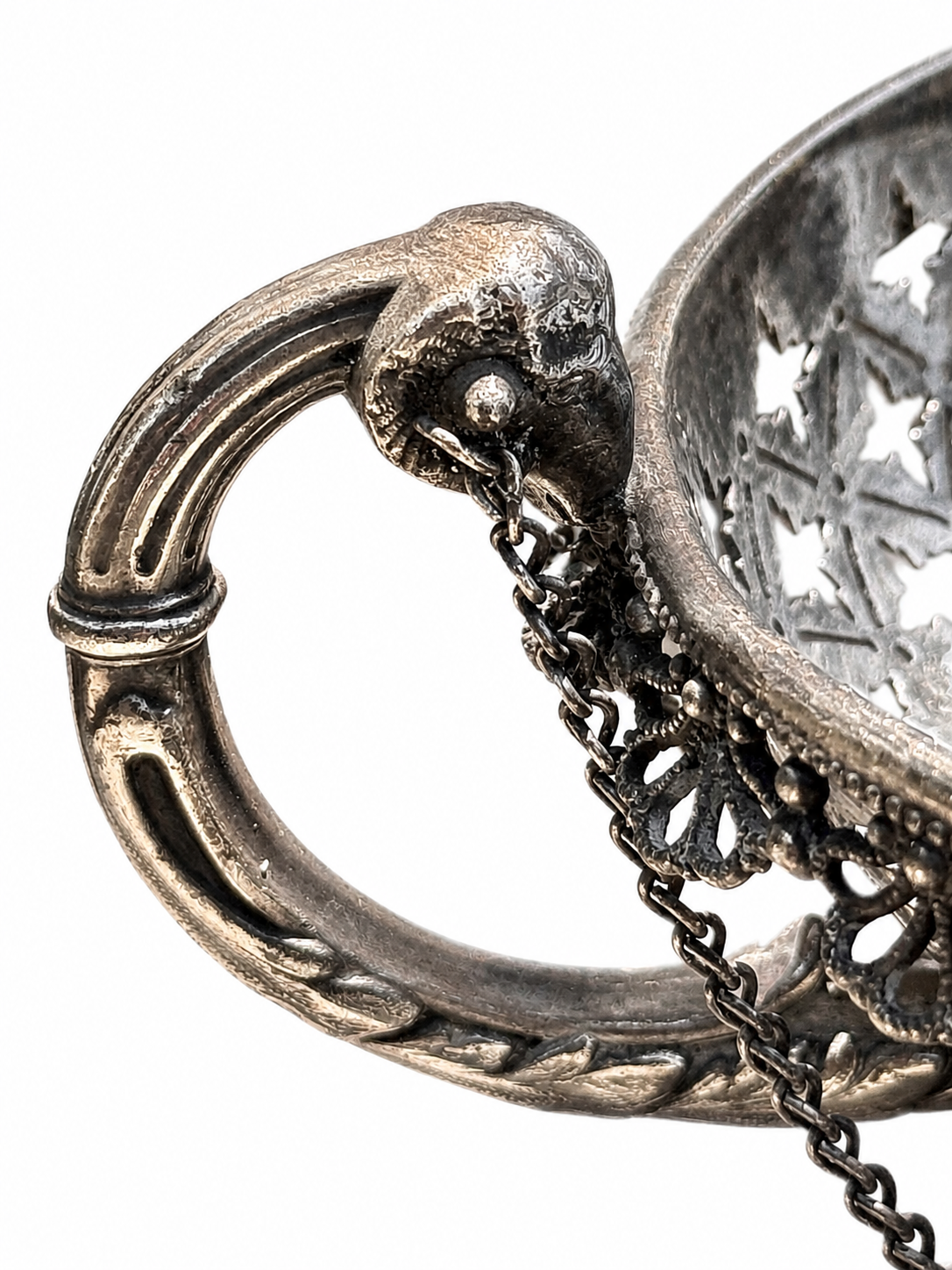 Antique Silverplate Ram’s Head Centerpiece Bowl with Draped Chains | E.G. Webster & Son