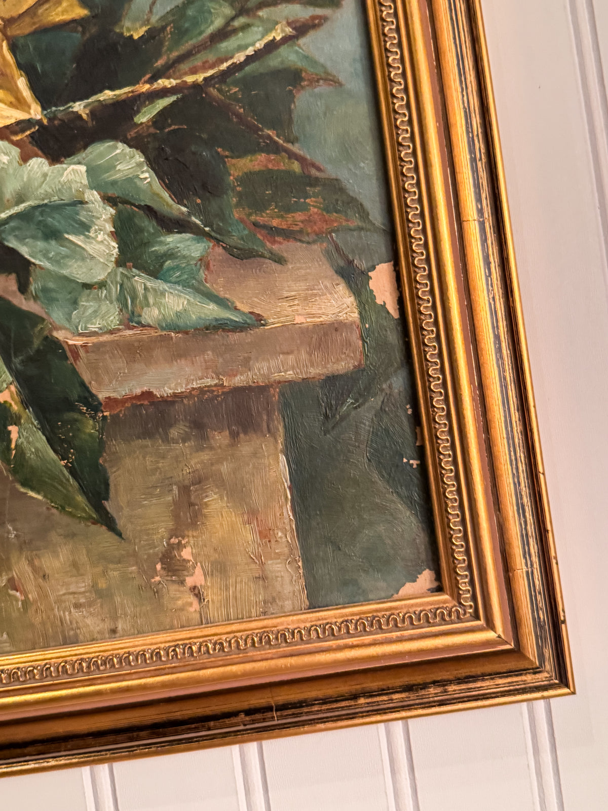 1901 Signed Oil on Board Still Life | Roses & Wine Bottle