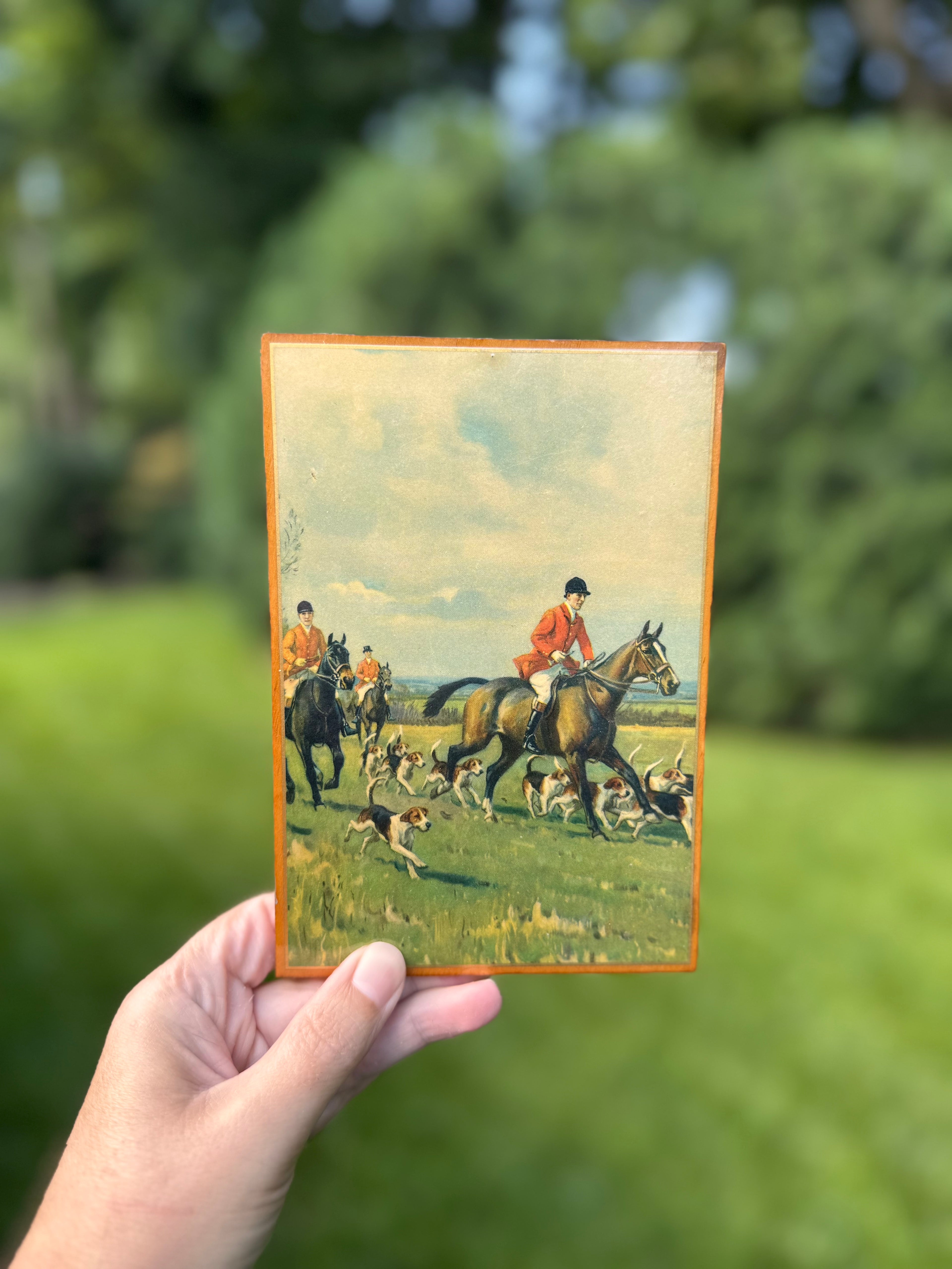 Vintage John Sanderson Wells Fox Hunting Plaques | “Over Field and Fence” & “A Merry Chase” | English Sporting Wall Art | Set of 2
