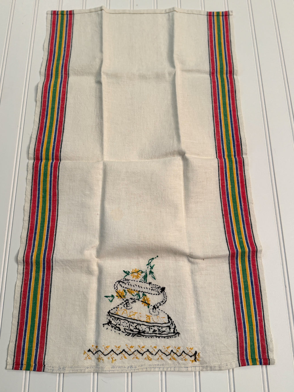 Vintage Days-of-the-Week Embroidered Kitchen Towels | Set of 5