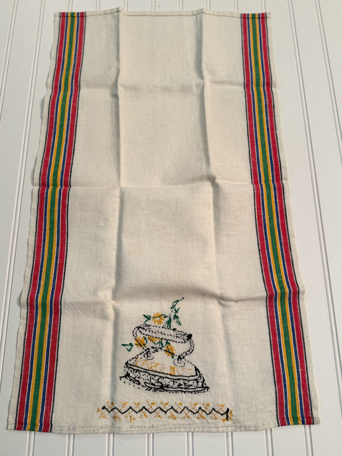 Vintage Days-of-the-Week Embroidered Kitchen Towels | Set of 5