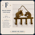 Vintage Solid Brass Horse Coat Rack | Equestrian Wall Hooks | Made in India