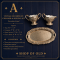 Vintage Silverplate Creamer & Serving Set with Porcelain-Lined Interiors & Tray