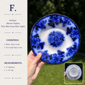 Antique Mercer Pottery Flow Blue Soup Plate | England | 9 Inch