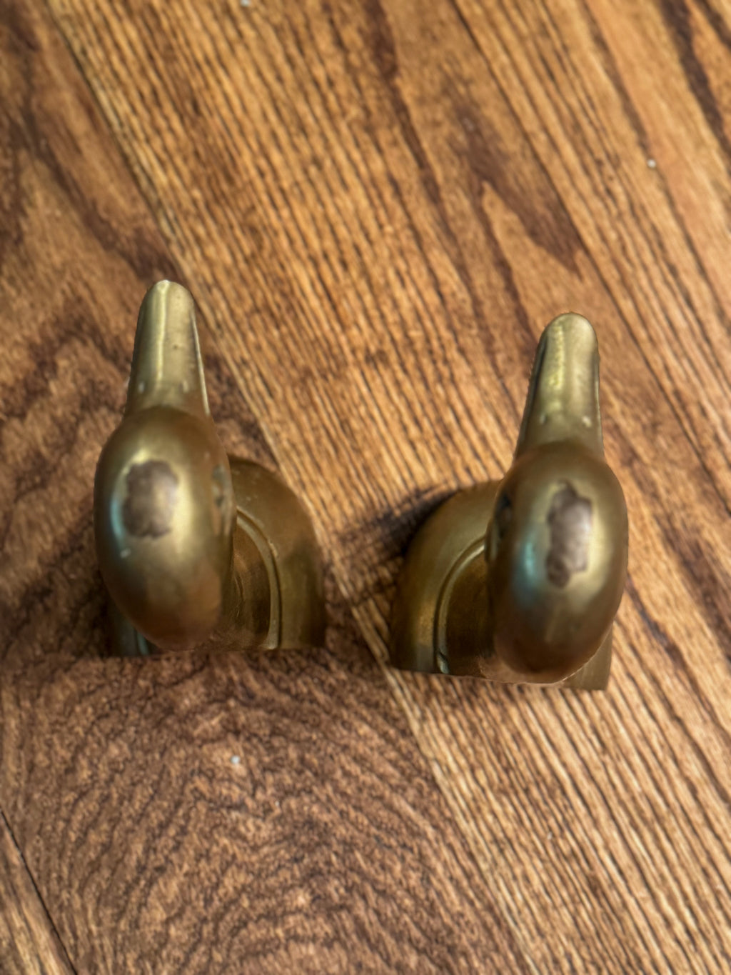 Vintage Brass Duck Bookends | Mid-Century Waterfowl Bookends