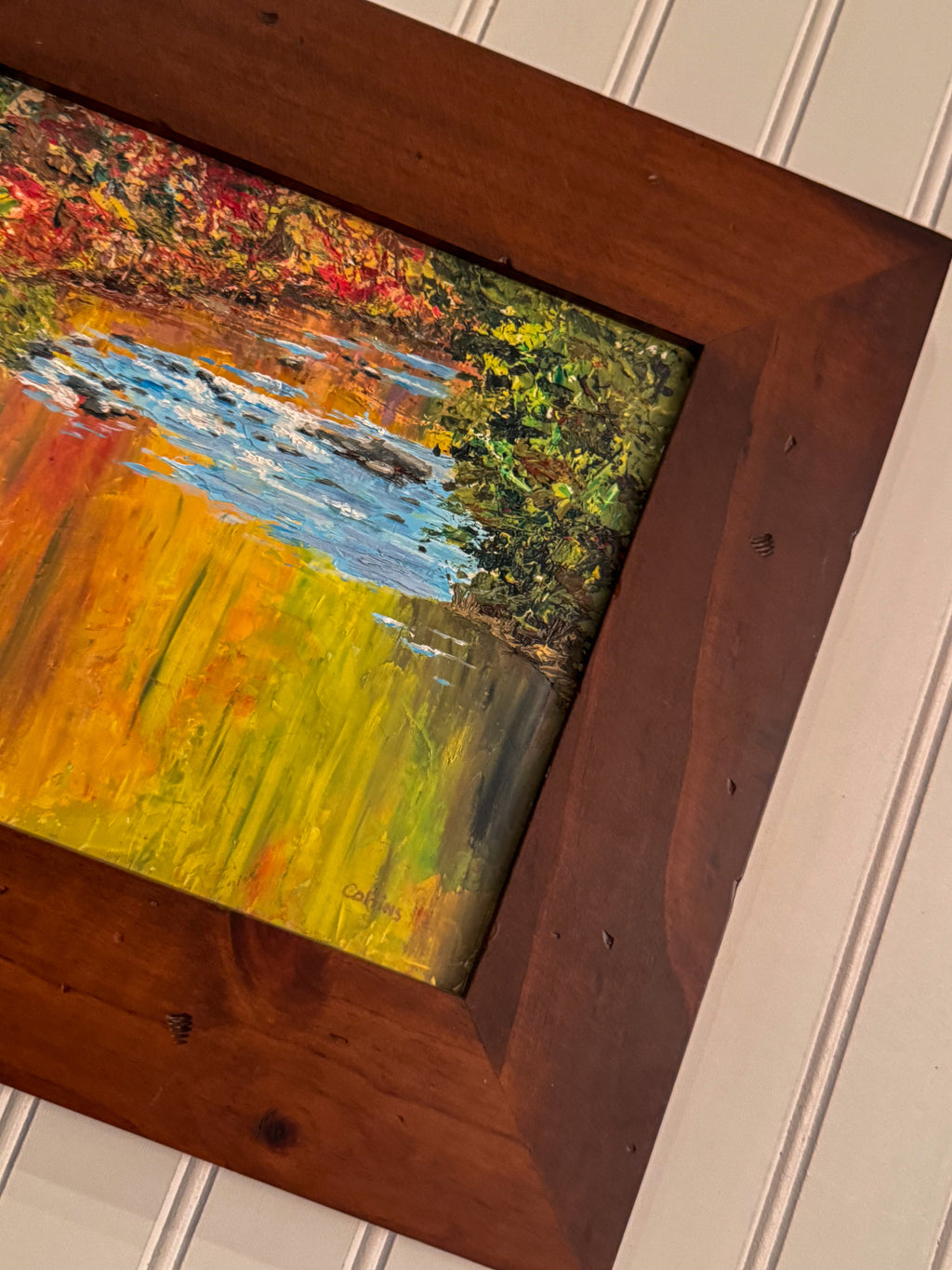 Sonny Collins “Autumn Splendor” Original Oil Painting in Solid Wood Frame