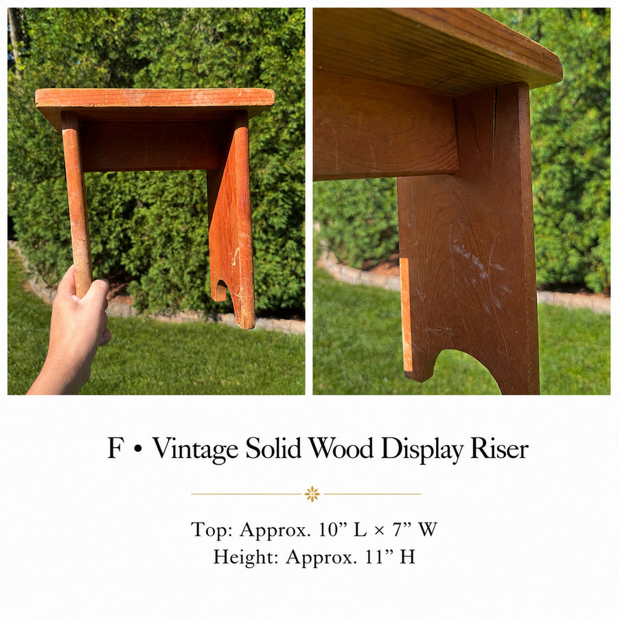 Vintage Solid Wood Display Riser