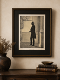 Vintage Henry Clay Silhouette Print in Black Glass Frame | Kentucky Historical Wall Art | Estate Find