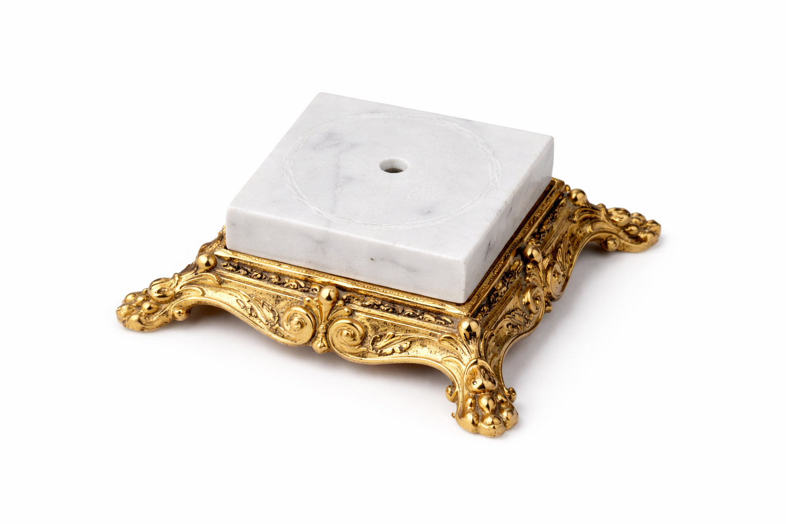 French Marble & Gilt Bronze Clock Base Riser, Salvage Fragment