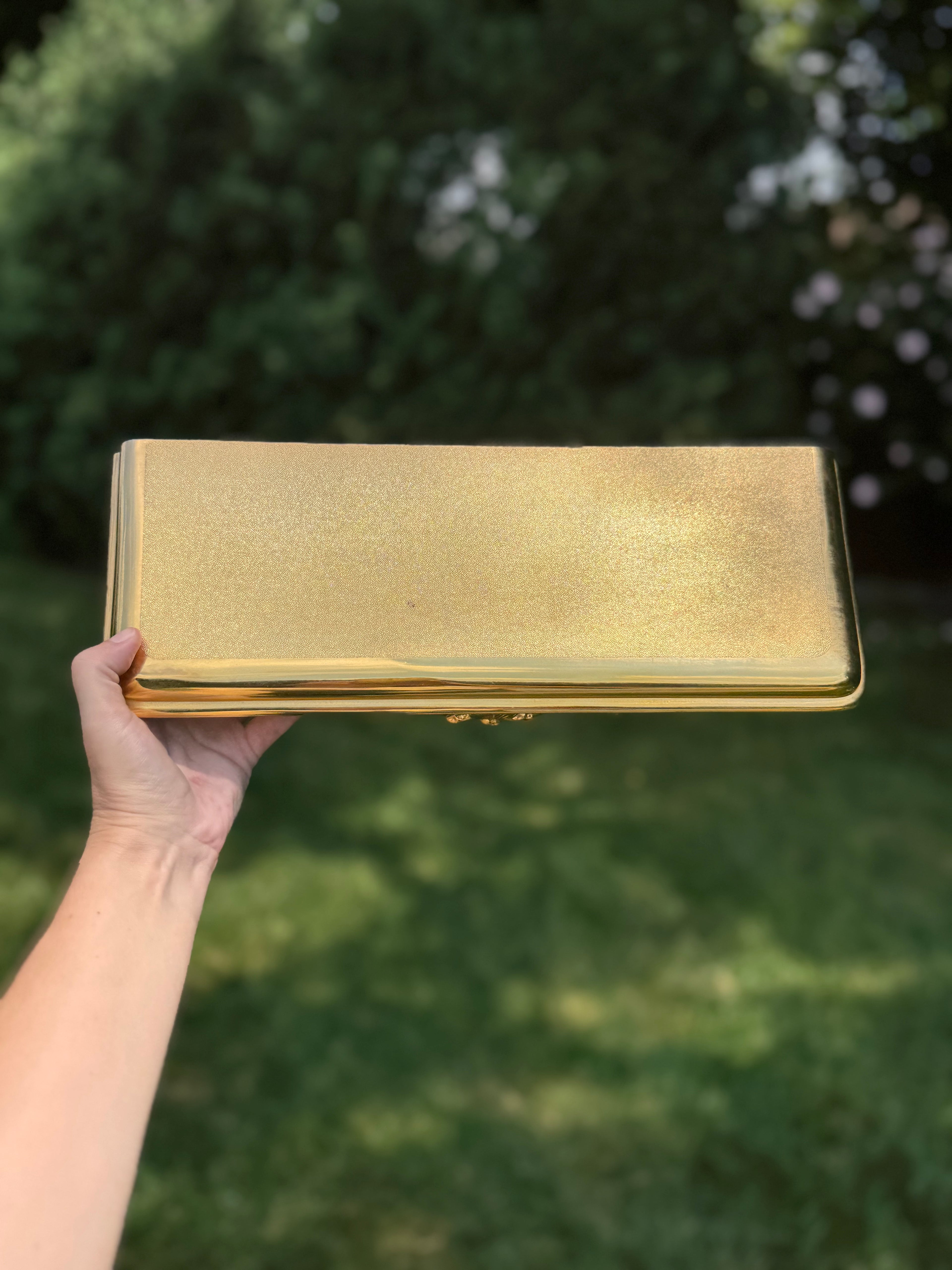 Vintage Syroco Gold Floating Wall Shelf | Mid-Century Hollywood Regency Shelf