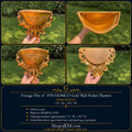 Vintage Pair of 1978 HOMCO Gold Wall Pocket Planters | Hollywood Regency Wall Pockets