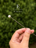 Victorian White Glass Pearl Hat Pin | 9”