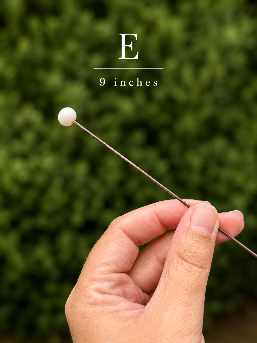 Victorian White Glass Pearl Hat Pin | 9”