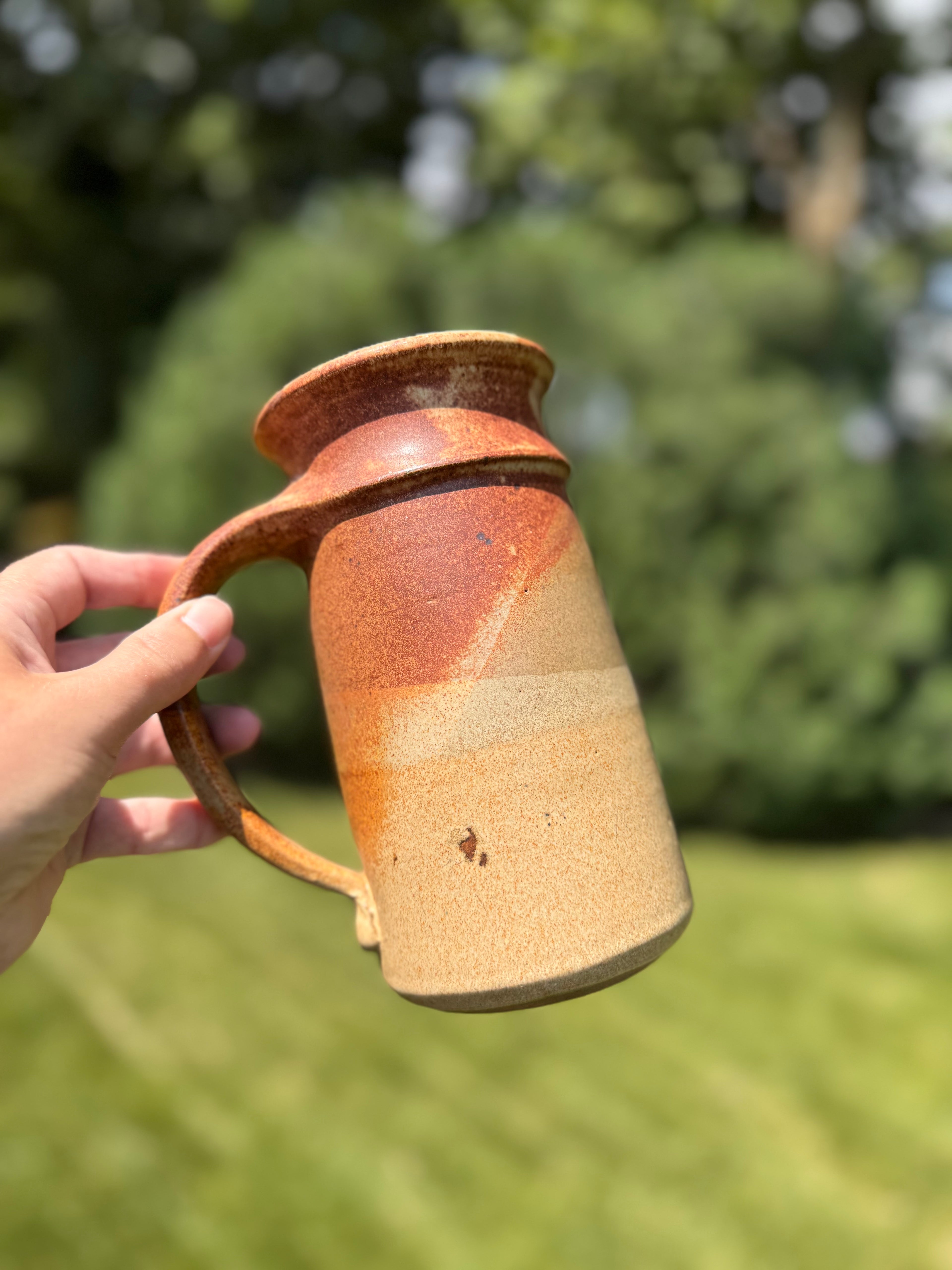 Hand-Thrown Stoneware Pitcher | Signed, Maker Unidentifiable