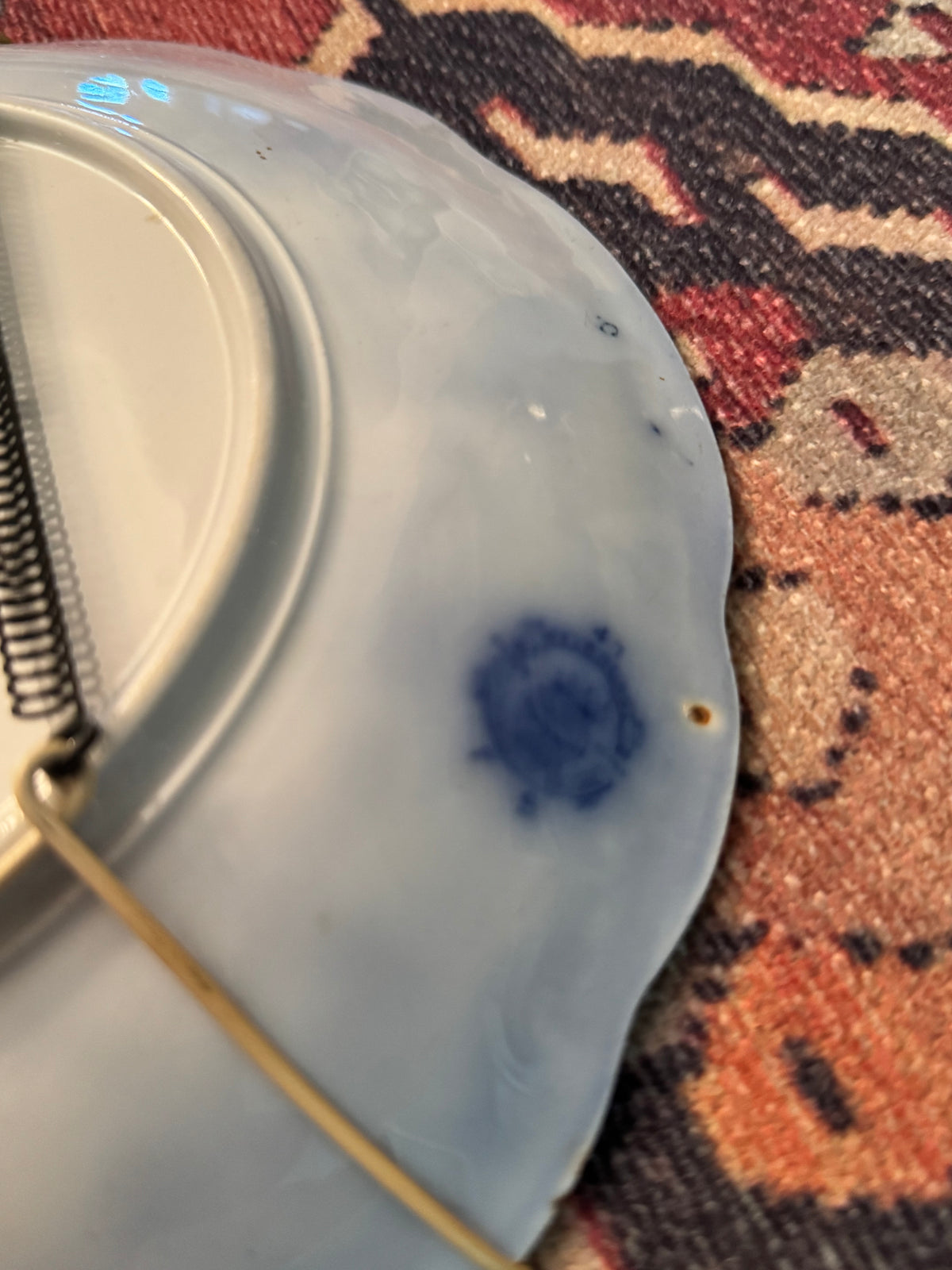 Antique W.H. Grindley Melbourne Flow Blue 10-Inch Plate with Wall Hanger | Victorian Staffordshire