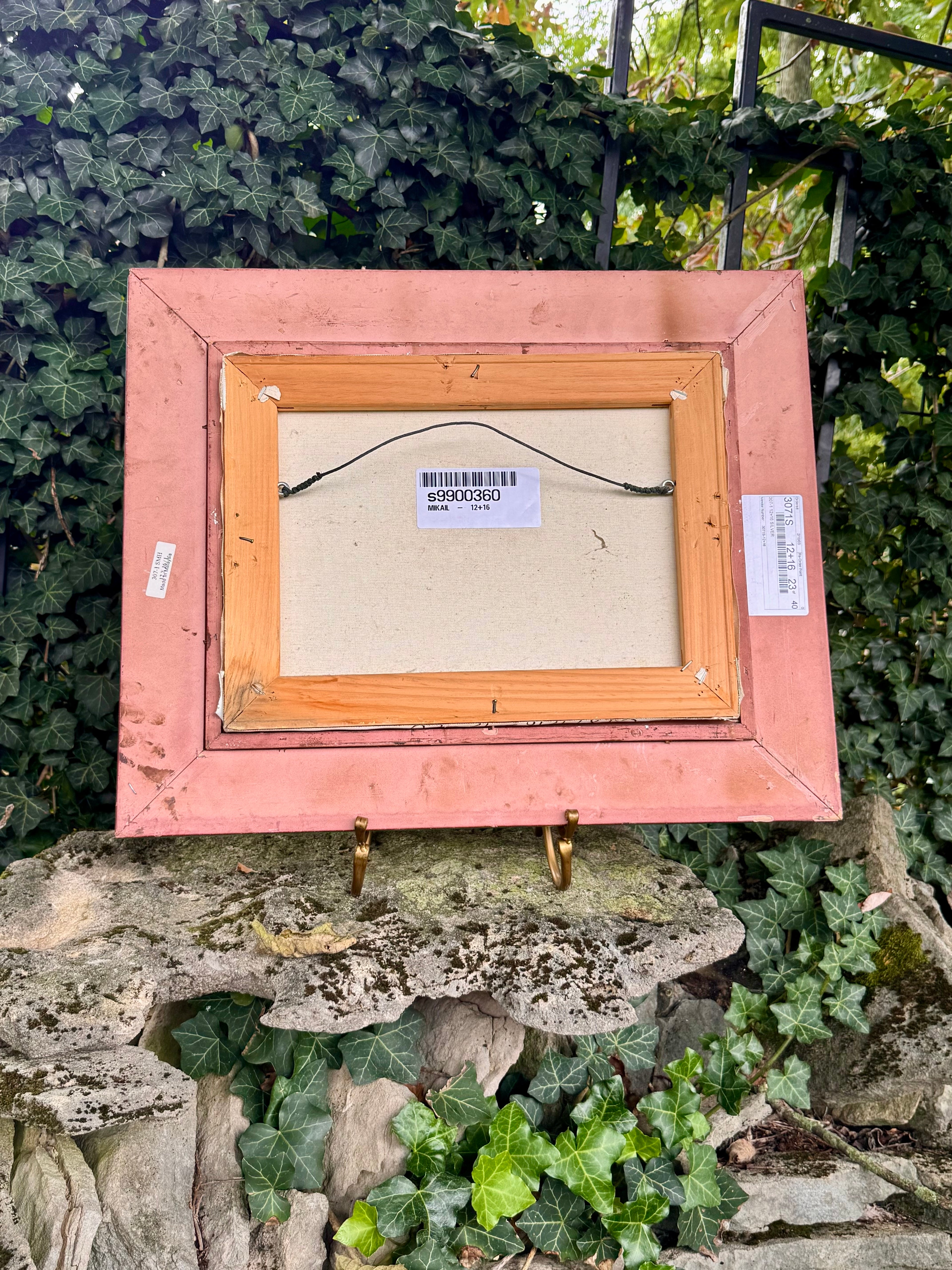 Original Signed Monique Sakellarios “Mikail” Tennis Oil on Canvas | Framed Edwardian Court Scene