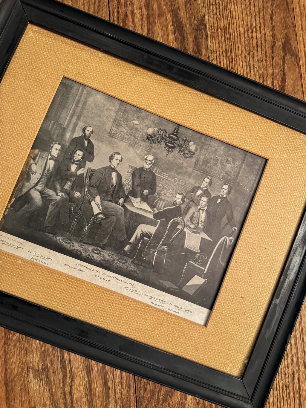 Antique Jefferson Davis and His Cabinet Framed Print | 1904 Historical Americana