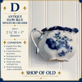 Antique English Flow Blue Miniature Creamer | Cobalt Floral Transferware Pitcher