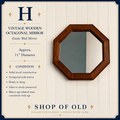 Vintage Wooden Octagonal Wall Mirror | Solid Wood Estate Mirror