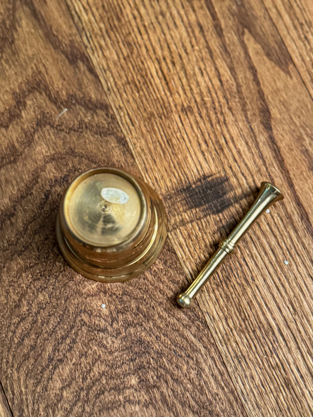 Vintage Solid Brass Mortar and Pestle