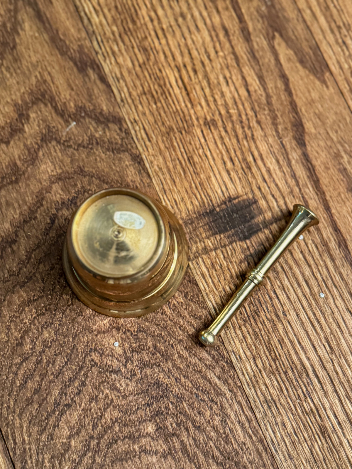 Vintage Solid Brass Mortar and Pestle