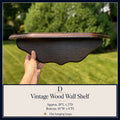 Vintage Wood Wall Shelf with Hanging Loops