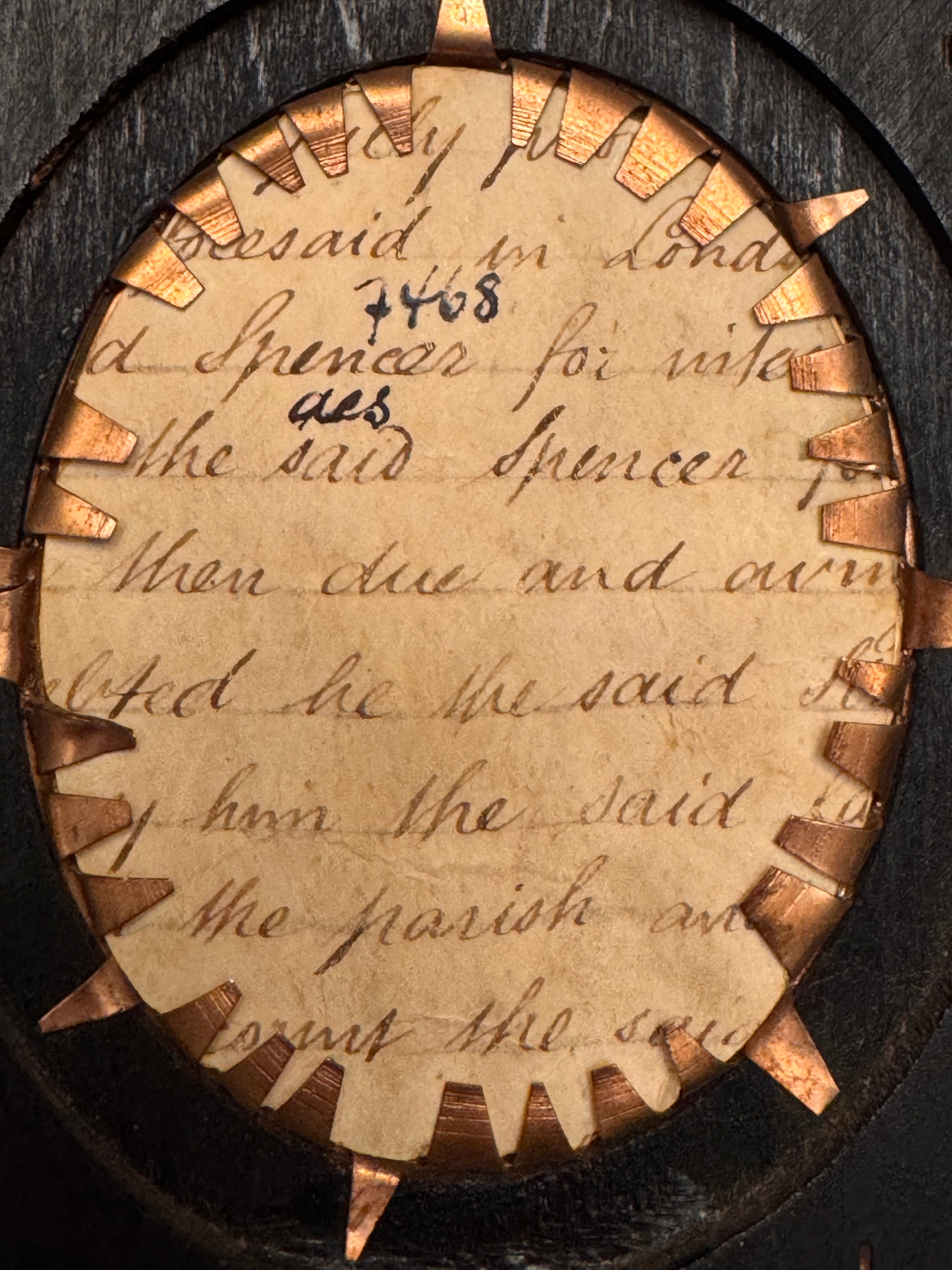 Antique Hand-Painted Porcelain Portrait Miniature in Ebonized Frame, Georgian-Style Duchess Study with Handwritten Backing