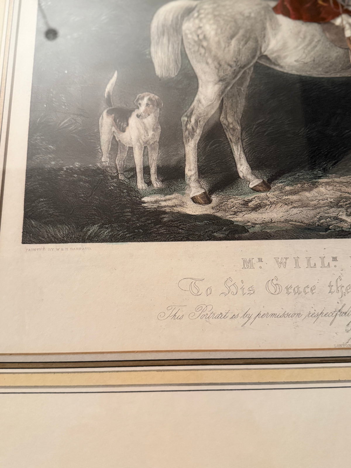 Pair of Virginia Metalcrafters Barraud Horsemen Hand-Colored Restrike Engravings